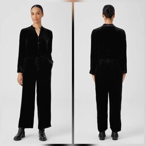 Eileen Fisher Silk Blend Velvet Jumpsuit Sz. S